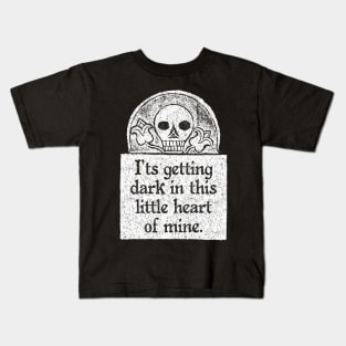 It's Getting Dark in this Little Heart of Mine, Wednesday Addams Quote Kids T-Shirt